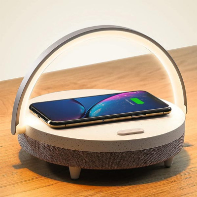 LED Night Light, EZVALO Music Bedside Lamp with Wireless Charger