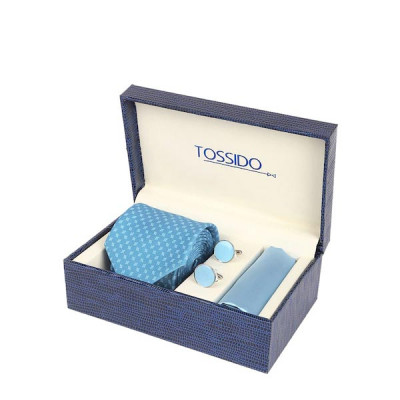 Men Blue Microfiber Accessory Gift Set