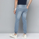 Men Blue Slim Fit Light Fade Stretchable Denim Joggers