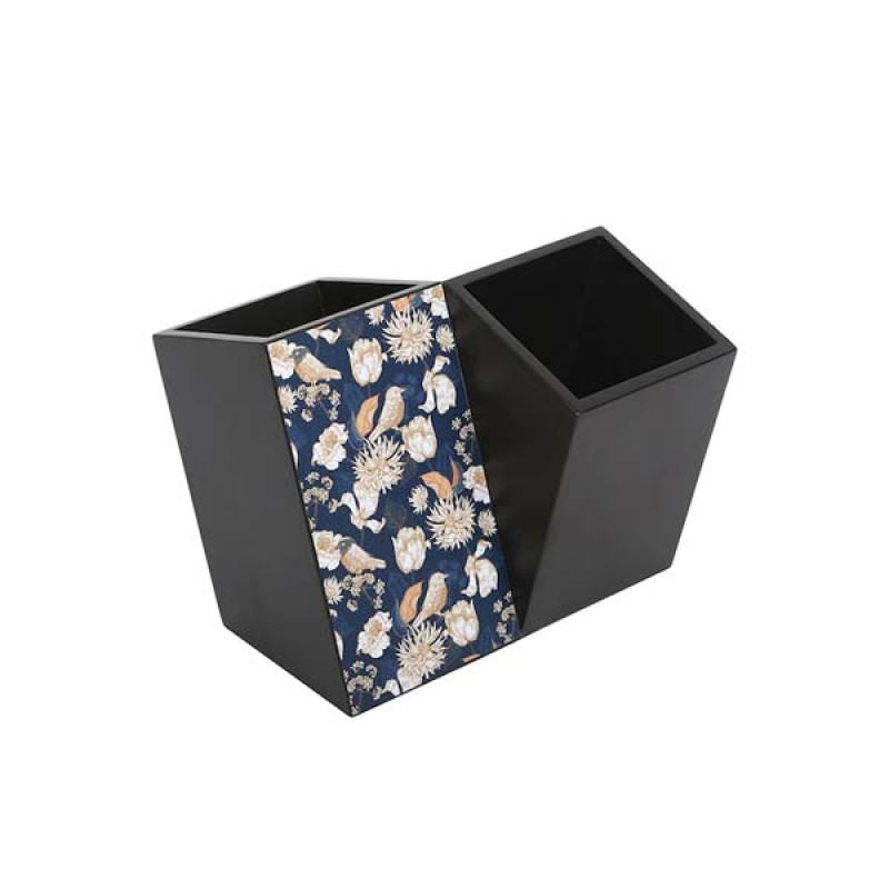 Black & Blue Tutsi Bird MDF Wood Cutlery Holder